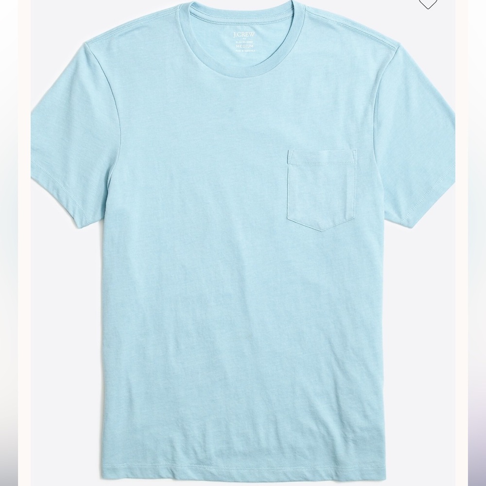 J.Crew Light Blue Crew Neck Slim Washed Pocket T-Shirt